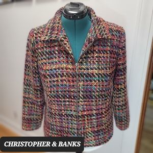 Christopher & Banks Zip up Jacket/Blazer. Size Large